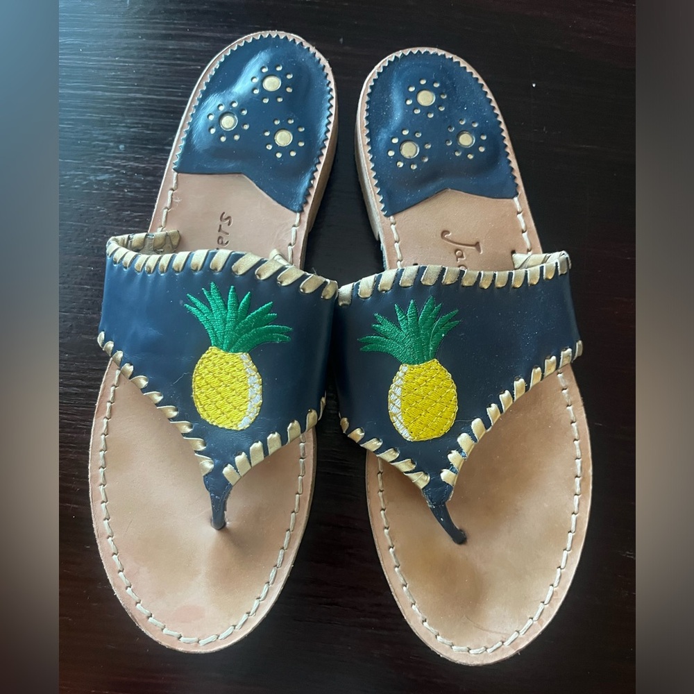 Jack Rogers Embroidered Pineapple Sandals